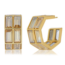 Load image into Gallery viewer, Chandelier Baguette Hoops
