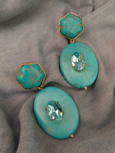 Load image into Gallery viewer, Aqua Turquoise Danglers
