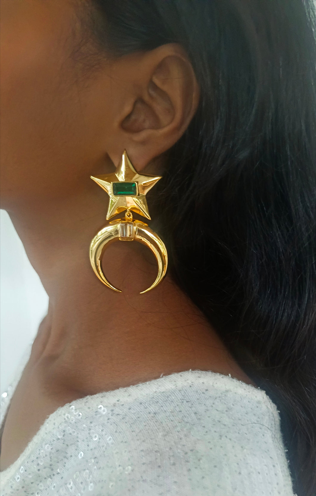 Star Moon Danglers